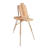 DiLiBee Kofferstaffelei Französische Staffelei Walnuss Studio Skizzenkasten Staffelei mit Schublade Kofferstaffelei Staffelei Holz Groß Tripod Easel Mit verformbaren Beinen (Protokollfarbe)