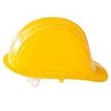 Viwanda Gelber Schutzhelm mit Pin-Verschluss - robuster Helm | Bauarbeiterhelm | Industrie Arbeitsschutzhelm Arbeitshelm größenverstellbar | Yellow Helmet