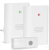 HEIDEMANN Funkklingel Set HX Twin - Erweiterbare Klingel - 2 Empfänger batteriebetrieb & Steckdose - inkl. Sender & 2 Empfänger - HX Türklingel - weiß