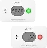 CPVAN 3 in 1 Kohlenmonoxid Melder, 10 Jahre CO Warnmelder mit Austauschbarer Batterie,CO-Detektor mit Temperatur & Luftfeuchtigkeit,Europäische Norm EN50291,2er Set