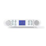 NEDIS Küche Radio FM-Radio | Unterschrank-Radio | 30 voreingestellte Sender | Display mit automatischem Dimmer | Weiß Silber/Weiss 1.40 m, RDFM4000WT