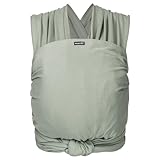 Hoppediz Elastisches Baby-Tragetuch - für Neugeborene ab Geburt (2-9 kg) - aus Bio-Baumwolle - Salbei 4,60 m, Grün