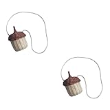 LIFKOME 2 Stk Rattan Umhängetasche Hängender Korb Mini Korb Rucksack Geflochtener Hängekorb Eichelkorb Osterdekoration, Grüner Vlieskorb Körbe Korbtasche Kleine Rattantaschen Kunststoff