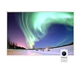 Behaglich Infrarotheizung Bild 600W - Schnellwärmend in 1-3 Min. - Energieeffizient mit Überhitzungsschutz - Fernbedienungsbetrieb - Flüsterleise - TÜV & 10 Jahre Garantie - Polarlichter