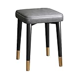 Balama Hocker Metall Schwarz & Grau & Gold stapelbar gepolstert 45 x 31 x 31cm mit verstellbarem Bodengleiter und robustem Kunstleder