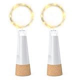leegoal Flaschenlichter, USB wiederaufladbares Weinflaschenlicht mit Korken, 2024 verbesserte 2m 20 LED Glas Jar Lichter für Weihnachtsdekoration