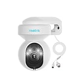 Reolink 5MP PTZ Überwachungskamera Aussen,3X Optischer Zoom, 2,4/5GHz WLAN Kamera Outdoor mit Personen-/Fahrzeugerkennung, Automatischer Verfolgung, Vollfarb-Nachtsicht, 2-Wege-Audio, E1 Outdoor