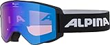 ALPINA Narkoja HM Snowboardbrille Skibrille Black HM Blue, A7265833, Einheitsgröße