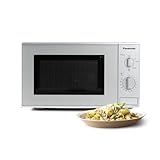 Panasonic NN-E221MMEPG Solo-Mikrowelle mit 25 cm Glasdrehteller, 20 Liter, 800 W, 5 Leistungsstufen, reinigungsfreundliches Design, Silber