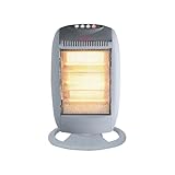 Wintem Elektrischer Halogen-Heizstrahler mit 3 unabhängigen Elementen, 1200 W, ideal zum Beheizen kleiner Räume zu Hause oder im Büro, mit Kipp- und Überhitzungsschutz für optimale Sicherheit