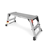 blizz-z Aluminium Sicherheits-Laufbühne | 150 kg Tragkraft, geprüft nach EN 14183 | Höhe: 49,9 cm, Länge: 127 cm, Breite: 51,8 cm | Arbeitsplattform, Arbeitsbühne, Gerüstleiter