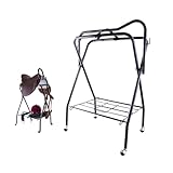 Tragbarer Sattelständer mit Rollen, freistehender, faltbarer Ständer für Zügel, rollender Stahl-Organizer für Zuhause oder Stall, Reitzubehör