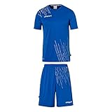 uhlsport Jungen Score 26 Fußball Trikot-Set - Fußball-Set Bestehend Aus Trainings-Shirt Und Trainings-Hose, Azurblau/weiß, 140 EU