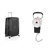 Samsonite S'Cure - Spinner M Koffer, 69 cm, 79 L, Schwarz (Black) & Global Travel Accessories - Manuelle Gepäckwaage, 16 cm, Schwarz (Black)