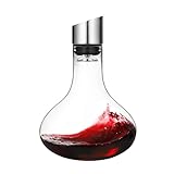 Weindekanter, Rotweinkaraffe, Dekanter mit integriertem Belüfterausgießer, 100% mundgeblasenes bleifreies Kristallglas mit Edelstahl-Ausgießer-Deckel, Filter, Weingeschenke für Männer