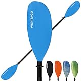 XUXIAKE Kajak Paddels mit Aluminium Schaft und PP Klinge, 210-230 cm, Einstellbar Doppelpaddel für Kajak, Kanu, Boot (20 cm Verstellbar), Hellblau