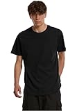 Build Your Brand Herren T-Shirt Round Neck, Männer Basic T-Shirt mit Rundhalsausschnit, Regular Fit, Baumwolle, Black, M