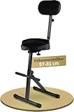 Classic Cantabile ST-200 PRO Stehhilfe Stehstuhl Stehsitz Bügelstuhl (massives Stahlgestell, Gummifüßen, Sitzhöhe 5-stufig, 57-81 cm einstellbar, Sitzfläche BxHxT: 41 x 8,5 x 37 cm) schwarz