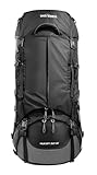Tatonka Yukon 50+10 - Trekkingrucksack mit Frontzugriff, verstellbarem Rückensystem, extra Bodenfach, Regenhülle und 60 Liter Volumen (black/titan grey)