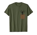 Breu Jagdbekleidung & Jäger Geschenke - Rehbock in der Brusttasche - witziges Herren Jagd T-Shirt, Grün, S