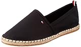 Tommy Hilfiger Damen Espadrilles Basic Tommy Flat Stoffschuhe, Schwarz (Black), 41 EU