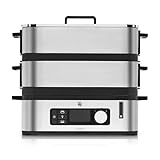 WMF Küchenminis Mini Dampfgarer elektrisch 4,3l, Dampfkocher mit Memory-Funktion, elektrische Dampfgarer, Warmhaltefunktion, Restlaufzeitanzeige, 2 Garbehälter
