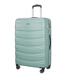 PUCCINI Polycarbonat Koffer Valencia Hartschalenkoffer Trolley Leicht Reisekoffer mit Zwillingsrollen M-L-XL (Grün, XL)