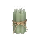 Comforder Kerzen Set (7 Stück), 11cm Stabkerzen Grün, Tafelkerzen einfarbig, 4+ Stunden Brenndauer