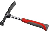 Meister Maurerhammer - 600 g Kopfgewicht - schwarz / rot / grau - Berliner Form - mit Stahlrohrstiel - Zwei-Komponentengriff / Zimmererhammer / Maurer Werkzeug / 2284000
