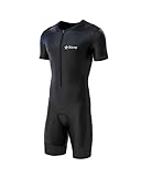 Sikma Herren Radsportanzug gepolstert einteilig Trisuit Bike Top Short, Schwarz , L