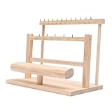 Fiocias 3-stufiger Armbandhalter, Display, Armreif-Aufbewahrungsregal aus, praktischer, Trendiger Schmuckständer für Ringe, Schlafzimmer, Arbeitsplatte, Holzfarbe