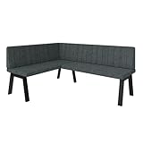 Eckbank Akiko Metal A - Eckbankgruppe für Ihrem Esszimmer, Küche modern, Sitzecke, Essecke. Perfekt für Küche, Büro und Rezeption. Solide und Starke Verarbeitung. (128x168-Links-Inari96)