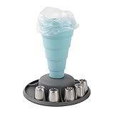 Spritzbeutelhalter – Teleskopischer Ständer, Hochtemperaturbeständiges Zuckerguss-Füllwerkzeug, Verstellbarer Kuchentüllen-Spitzen-Organizer, Faltbares Backzubehör | Für Frauen, Männer, Teenage