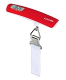 CAMRY Gepäckwaage Travel Kofferwaage Hängewaage mit LCD-Anzeige Gewichtssperre Tara-Funktion bis 110lb/50 kg Kapazität(Rot-Weiss)