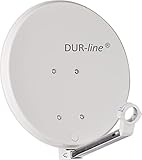 DUR-line DSA 40cm Hellgrau Hochleistungs Hart-Aluminium Spiegel - [Sat-Antenne, Satellitenschüssel, Camping, Balkon, Mini, Boot]