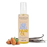Jean & Len Haaröl Keratin, Anti-Frizz-Effekt, mit pflanzlichem Keratin, für trockenes und strukturgeschädigtes Haar, duftet nach Mandel und Vanille, ohne Silikone, vegan, 100 ml