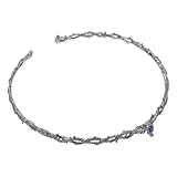 VOSAREA Verstellbare Renaissance Kopfkrone mit Grünen Strasssteinen Gotisches Dorn Design Vintage Tiara für Kostümpartys Mittelalter Events und Elfen Cosplay
