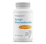 effective nature Sango Meereskoralle + Vitamin D3 & K2-120 Kapseln - Mit Calcium & Magnesium im optimalen Verhältnis 2:1 - hochdosiert & vegan - Nahrungsergänzung für Knochen & Säure-Base-Haushalt