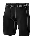 Roadbox Laufhose Herren Kurz Kompressionshose Funktionsunterwäsche Schnelltrocknendes Baselayer Unterhose Tights,Schwarz,M