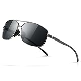 SUNGAIT Ultraleichte Rechteckig Sonnenbrille Herren Polarisierte UV400-Schutz CAT 3 SGT458 QKHUK