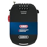 ABUS Spezialschloss Combiflex 2503/120 - Geeignet als Gepäcksicherung, Skischloss, Helmsicherung - 120 cm Stahlkabel - mit Zahlencode - Schwarz