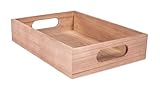 Rayher Holztablett, kleines Tablett, 24 x 17 x 5 cm, mit Griffen, Pappelholz FSC zertifiziert, natur, kleines Serviertablett, Dekotablett, 62958505