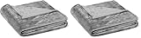 Amazon Basics Fleecedecke, Weiche Flauschige Kuscheldecke, Warme Wohndecke für Couch & Sofa, 127 x 152 cm, Grau (Packung mit 2)