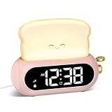 Kids Alarm Digital Wecker Kinder, Kinderwecker mit Nachtlicht, LED Anzeige, 10 Klingeltöne, 5 Helligkeitsstufen, Timer, Snooze-Funktion, Lichtwecker für Schulanfänger Mädchen Jungen, Steckernetzteil
