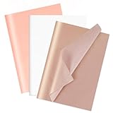 Larcenciel Seidenpapier, 30 Blatt Perlglänzendes Rosa Seidenpapier Verpackungsmaterial für Geschenktüten, Zartes Glitzer Geschenkpapier für Geburtstage, Hochzeiten, Jubiläen, Basteln, 50x35 cm