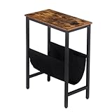 HOOBRO Beistelltisch Schmal, Kleiner Tisch, Sofatisch mit Stauraum, Nachttisch modern, Couchtisch klein, Kaffeetisch, Beistelltische fürs Wohnzimmer, leicht zu montieren, Dunkelbraun EBF41BZ01G1