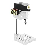 Mini Tischbohrmaschine 340W Säulenbohrmaschine mit 3 Stufen 25mm Max Bohrtiefe Tischbohrmaschinen Tragbare Ständerbohrmaschine mit 1-10mm Spannzangen Durchmesser Standbohrmaschine für Holz