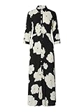 Y.A.S Damen YASSAVANNA Long Shirt Dress S. NOOS Kleid, Black/AOP:Mille, XL