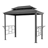 TOOLPORT BBQ Grillpavillon 2,8x1,8 m mit Stahldach Wasserdicht UV-beständig inkl. 2 praktischen Seitenablagen anthrazit