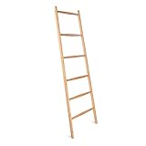 Navaris Handtuchleiter Holz Leiter aus Bambus - Bambusleiter für Handtücher Kleidung Accessoires - Holzleiter für Bad Garderobe Schlafzimmer